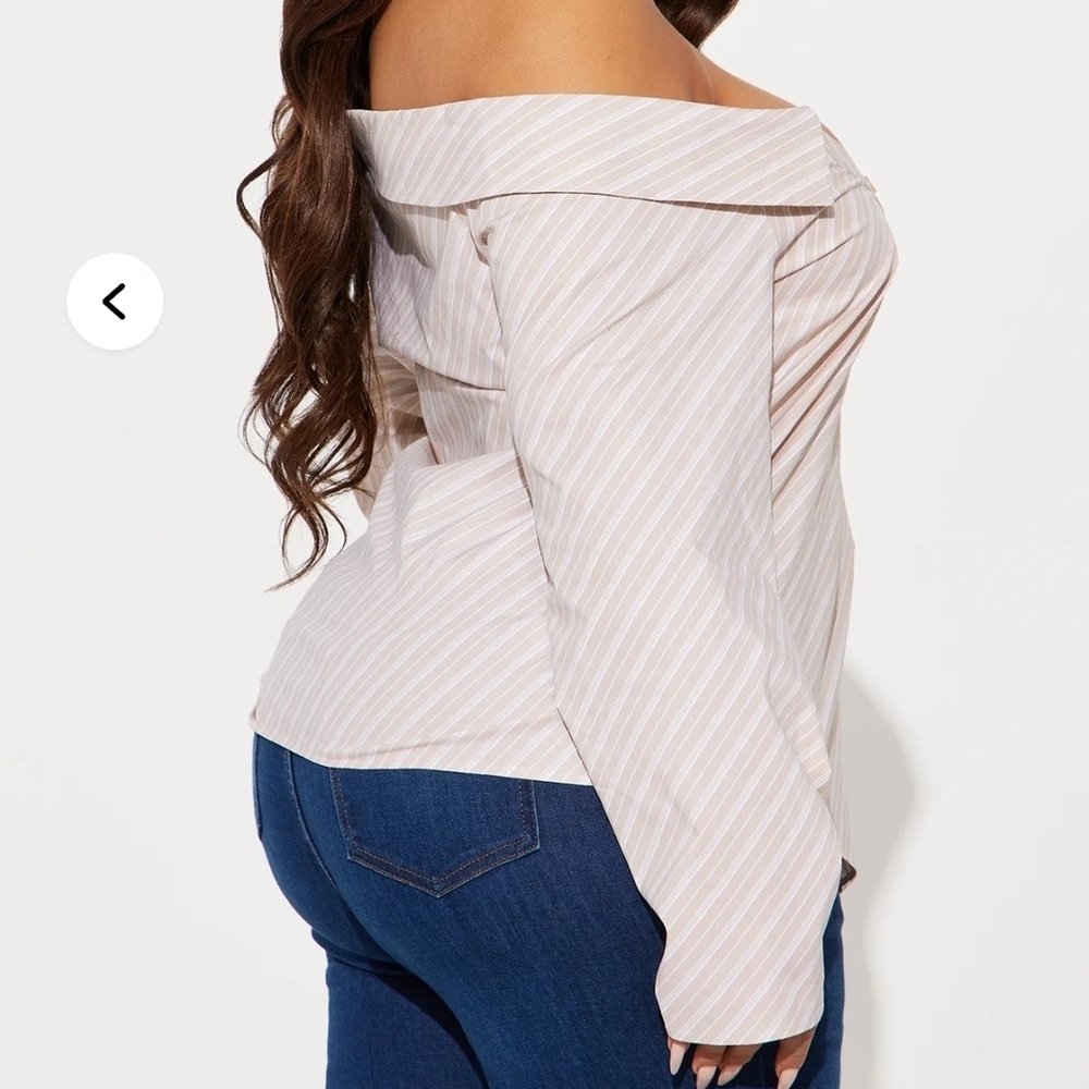 Striped Off-Shoulder Blouse - Picture 9 of 9